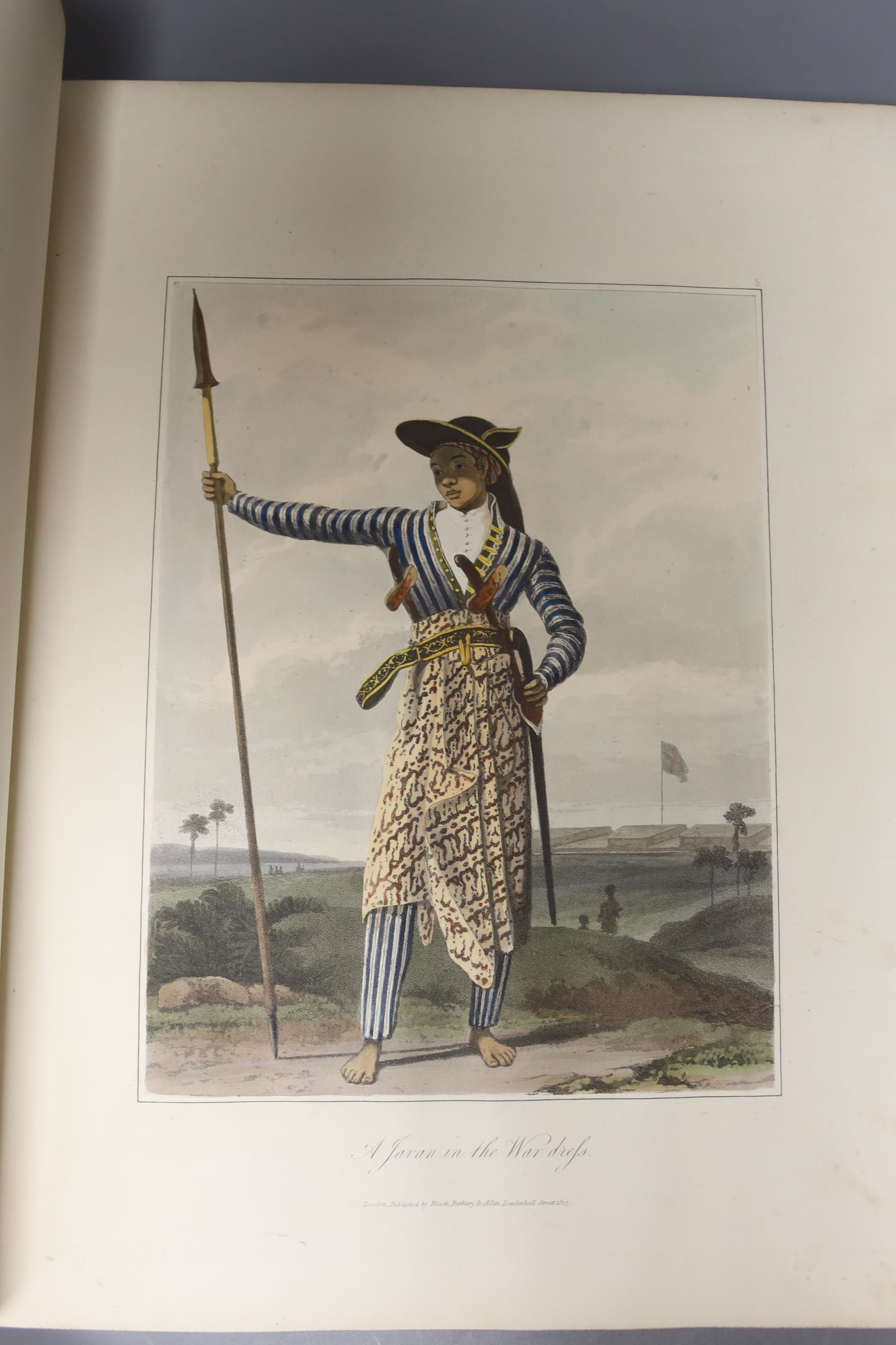 Raffles, Thomas, Stamford, Sir - Plates to Raffles History of Java, plates badly water stained, Henry G. Bohn, London, 1844